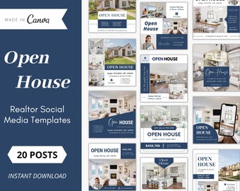 20 Open House Instagram Posts, Open House Social Media Posts, Open House Templates, Real Estate Instagram Posts, Real Estate Marketing