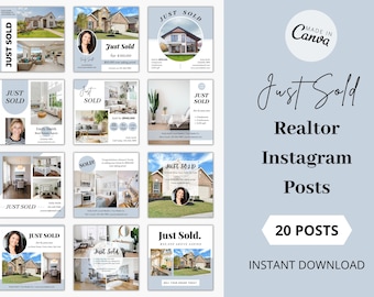 20 Just Sold Realtor Instagram Posts, Real Estate Instagram Posts, Just Sold Social Media Posts, Real Estate Social Media Marketing