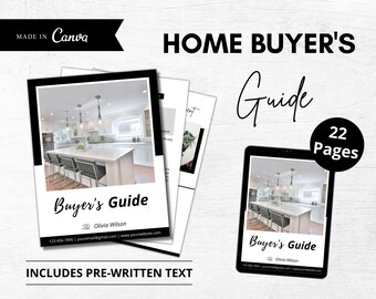 Home Buyer Guide, Real Estate Buyer Guide, Realtor Buyer Packet, Buyer Handbook, Real Estate Marketing, Realtor Marketing