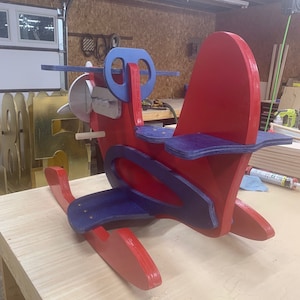 Airplane Rocker Rocking Horse Wood - Etsy