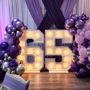 8 Light up Number, Cardboard Number, Battery Operated, Marquee Number,  Birthday Decorations, 