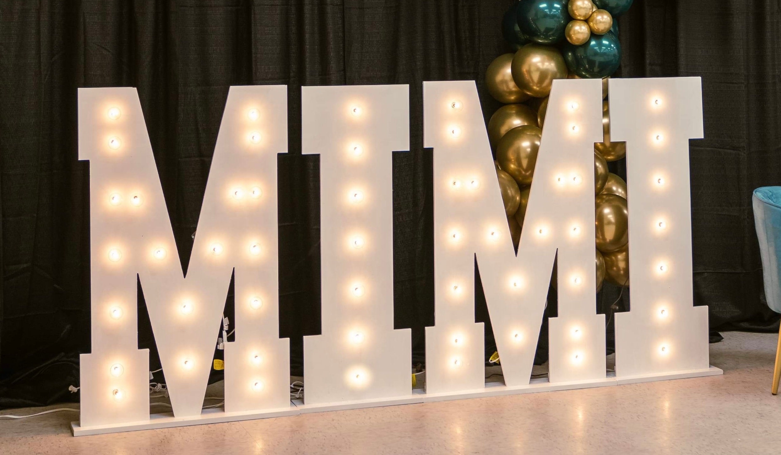Flat Varsity font Marquee Letters and Numbers, event prop, lighted letter or number, large number, large letter, party decor