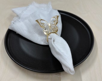 Napkin ring, gold mirror acrylic, butterfly , set of 50 napkin rings