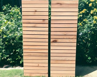 Modern slat cedar exterior shutters, Set of 2, farmhouse, country, wood shutters