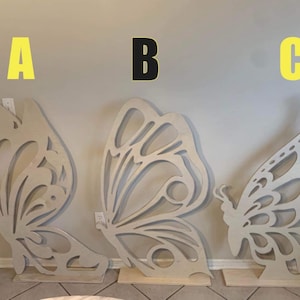 Butterfly side profile wood cutout prop, event backdrop 2ft, 3ft, 4ft