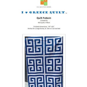 PDF Pattern - I Love Greece Quilt - PDF Download