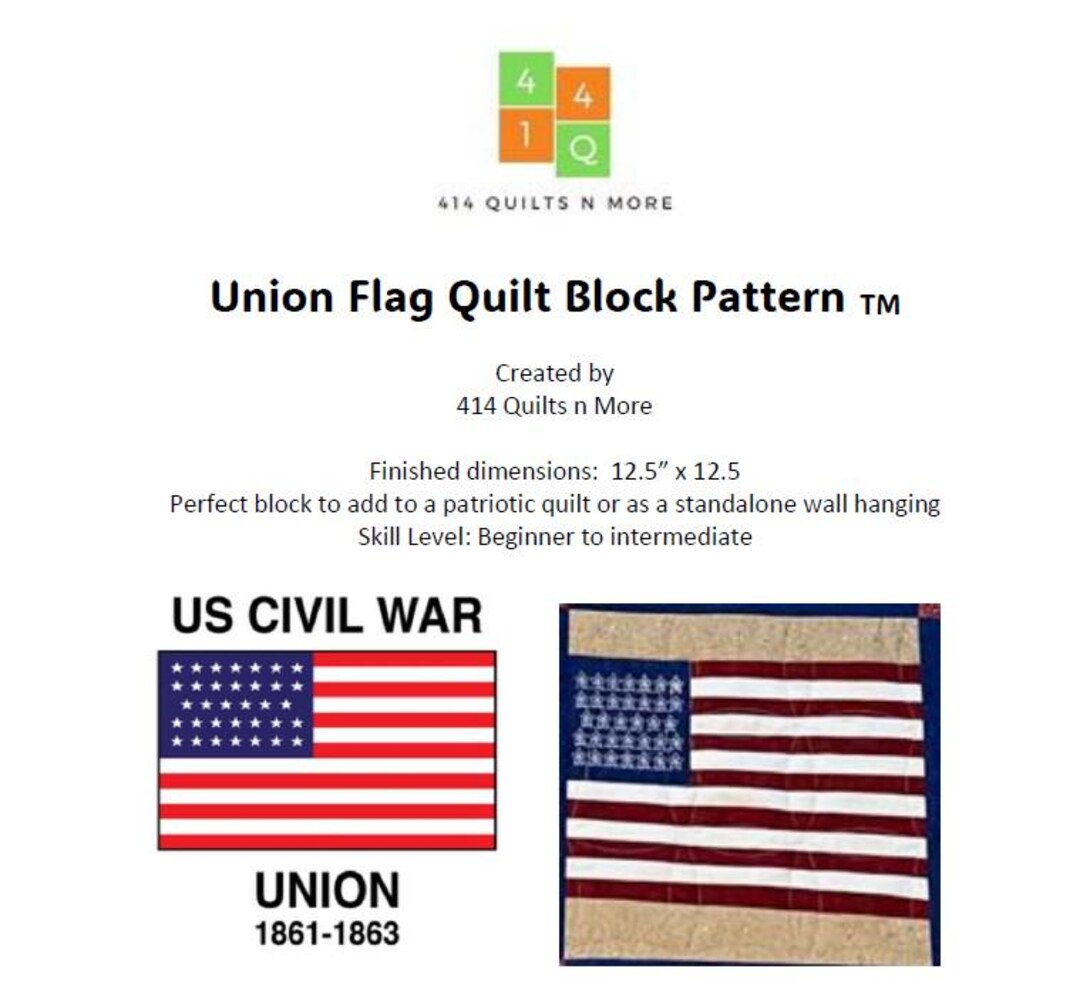 Union Flag Pattern Union Flag Quilt Block Pattern - Etsy