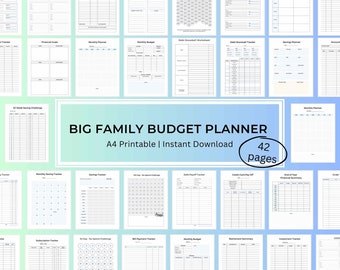 Financial Planner Bundle, Budget Planner Template, Debt Tracker, Savings Tracker, Monthly Budget, Minimilistic Design A4 Printable