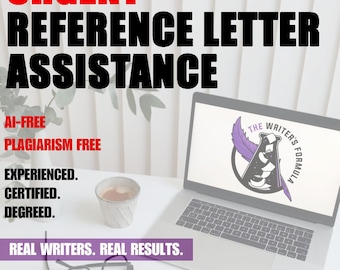 Reference Letter Writing & Editing | Professional Recommendation Letter Assistance | Customized Letters for Jobs, College, and Scholarships