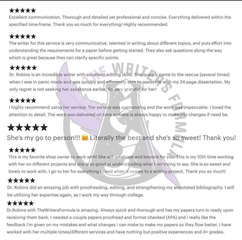 May include: Five-star reviews for a writing service. The reviews highlight the writer's communication skills, talent, and ability to meet deadlines. The reviews also mention the writer's willingness to go above and beyond for clients.