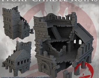 Ivory Citadel Building 3 Ruins | Arkenfel - Dark Realms | Dungeons & Dragons | Wargaming Terrain | DnD | Mordheim | AoS | MESBG Scenery