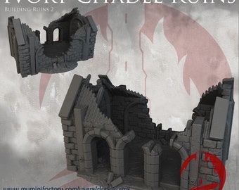 Arkenfel - Ivory Citadel Building 2 Ruins | Dark Realms | Dungeons & Dragons | Wargaming Terrain | DnD | Mordheim | AoS | MESBG Scenery