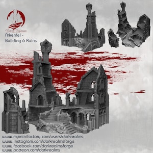Arkenfel - Building 6 Ruins || Dark Realms | Dungeons & Dragons | Wargaming Terrain | DnD | Mordheim | AoS | MESBG Scenery | Osgiliath