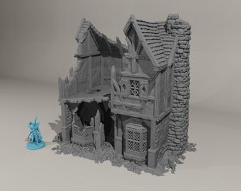 Tienda en ruinas de Briarwood Village 2 - Escenografía de ruinas de taberna y posada para juegos de rol de mesa