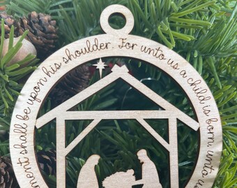 Manger Scene Christmas Ornament