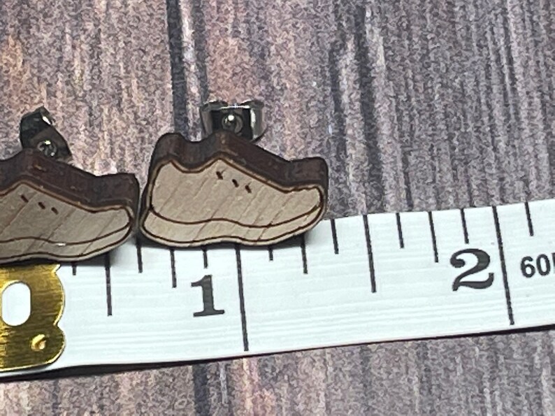 Track and Field Stud Earrings, Laser Cut, Wood, Team, Coach, Shoe Etsy