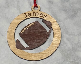 Personalized Football Christmas Ornament,  Football, Football Coach, Custom ornament, Holiday gift, School sports, Christmas Tree