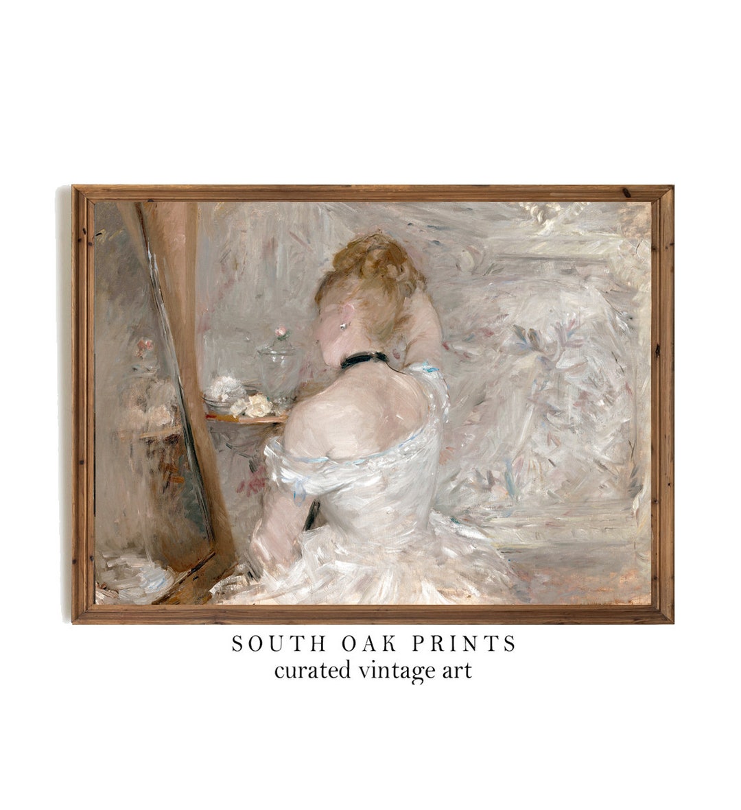 Victorian Painting | Vintage Portrait Woman in White Dress Fashion ...