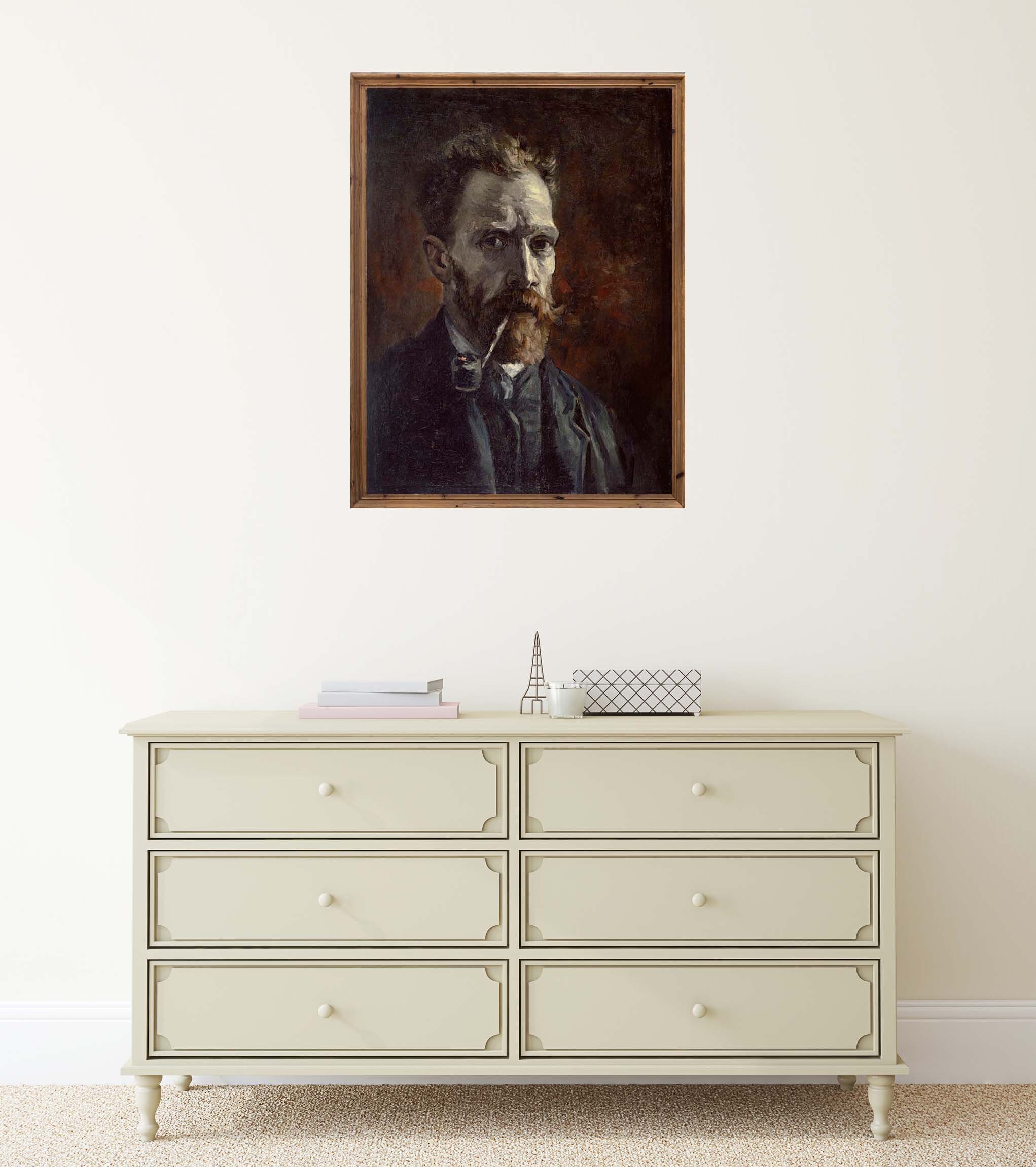 Van Gogh Self-portrait With Pipe Wall Art Painting PRINTABLE - Etsy