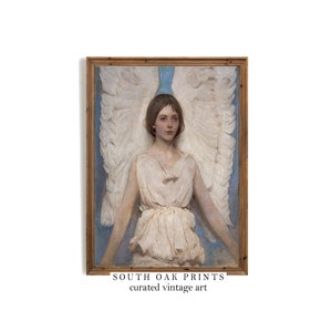 Antique Angel Oil Painting Print | DIGITAL DOWNLOAD | Vintage Girl with Wings Wal Art | PRINTABLE | PTP2