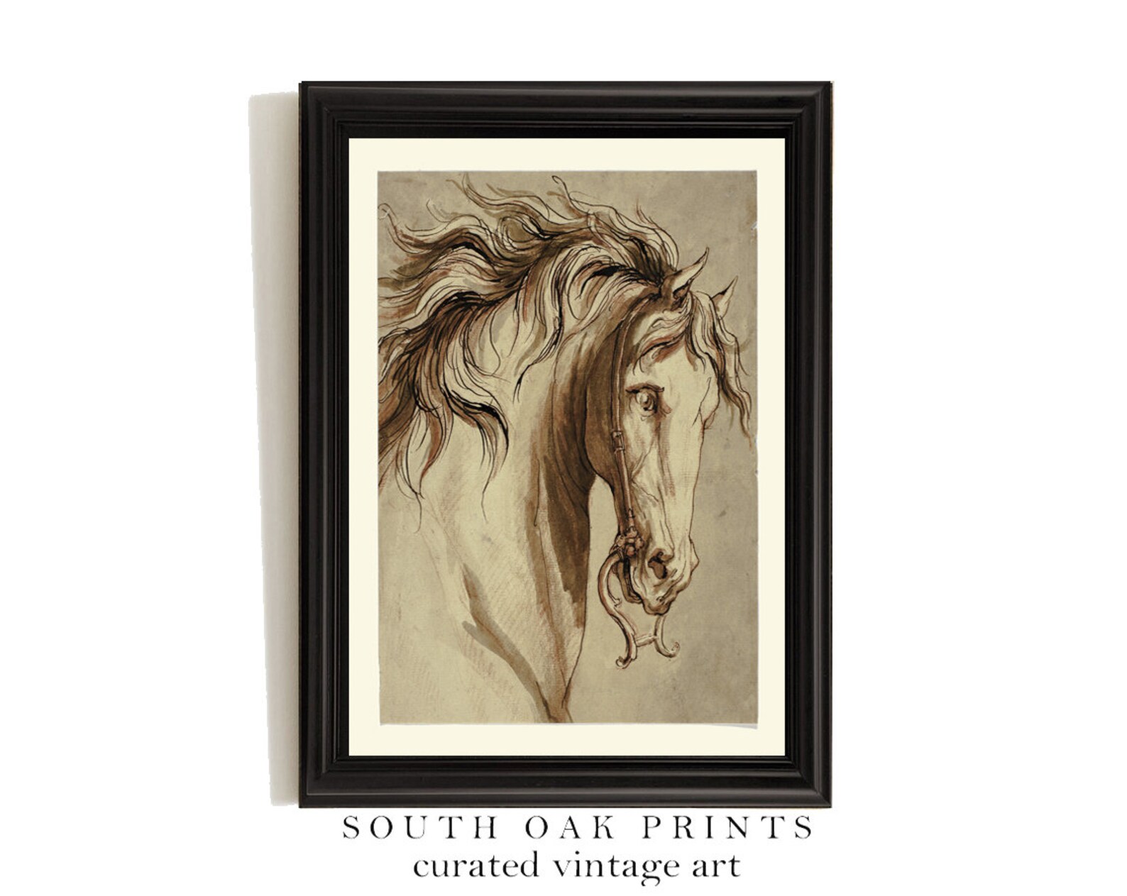 Vintage Beautiful Horse Wall Art Print PRINTABLE FILE Antique Farmhouse