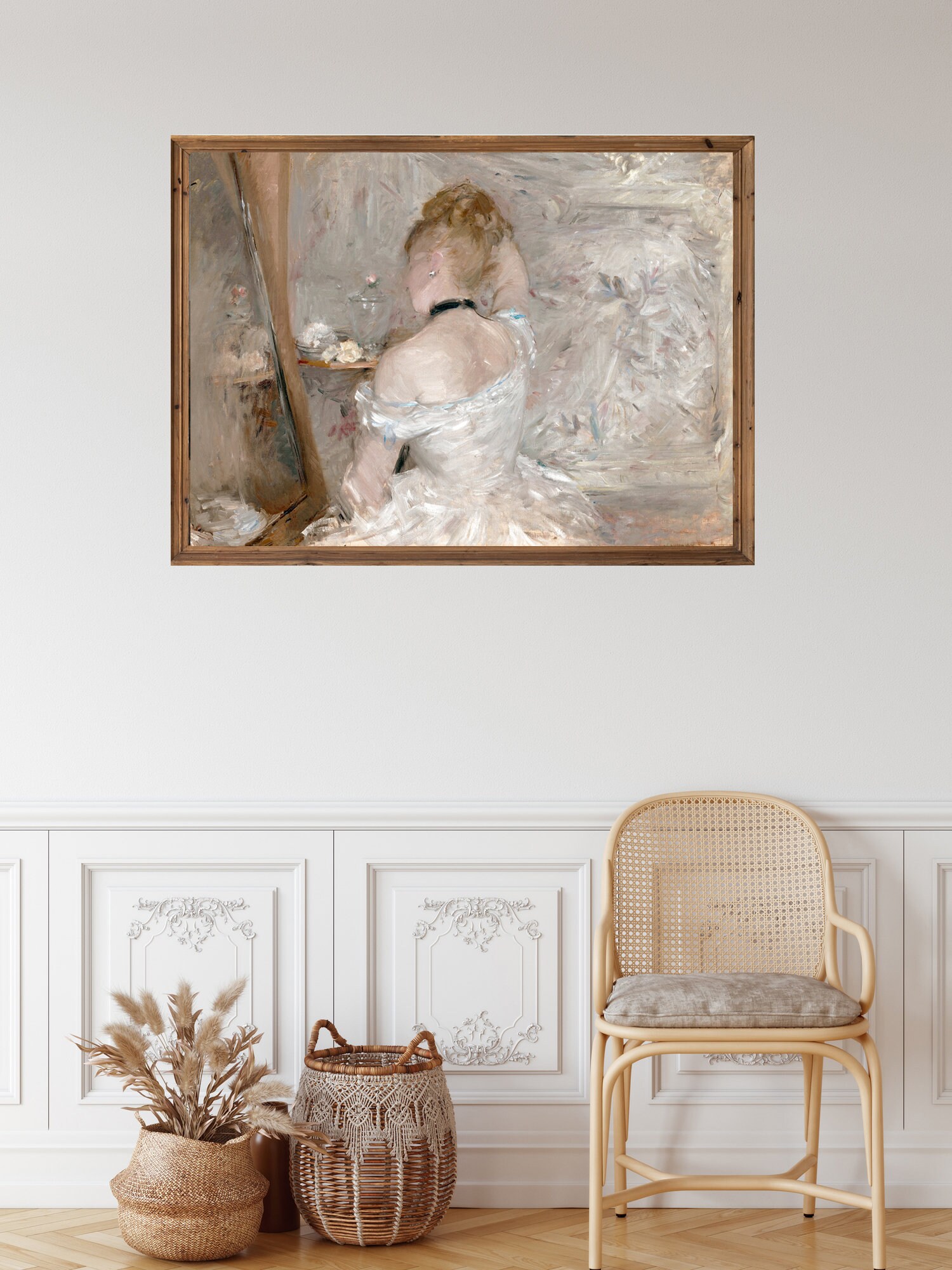 Victorian Painting | Vintage Portrait Woman in White Dress Fashion ...