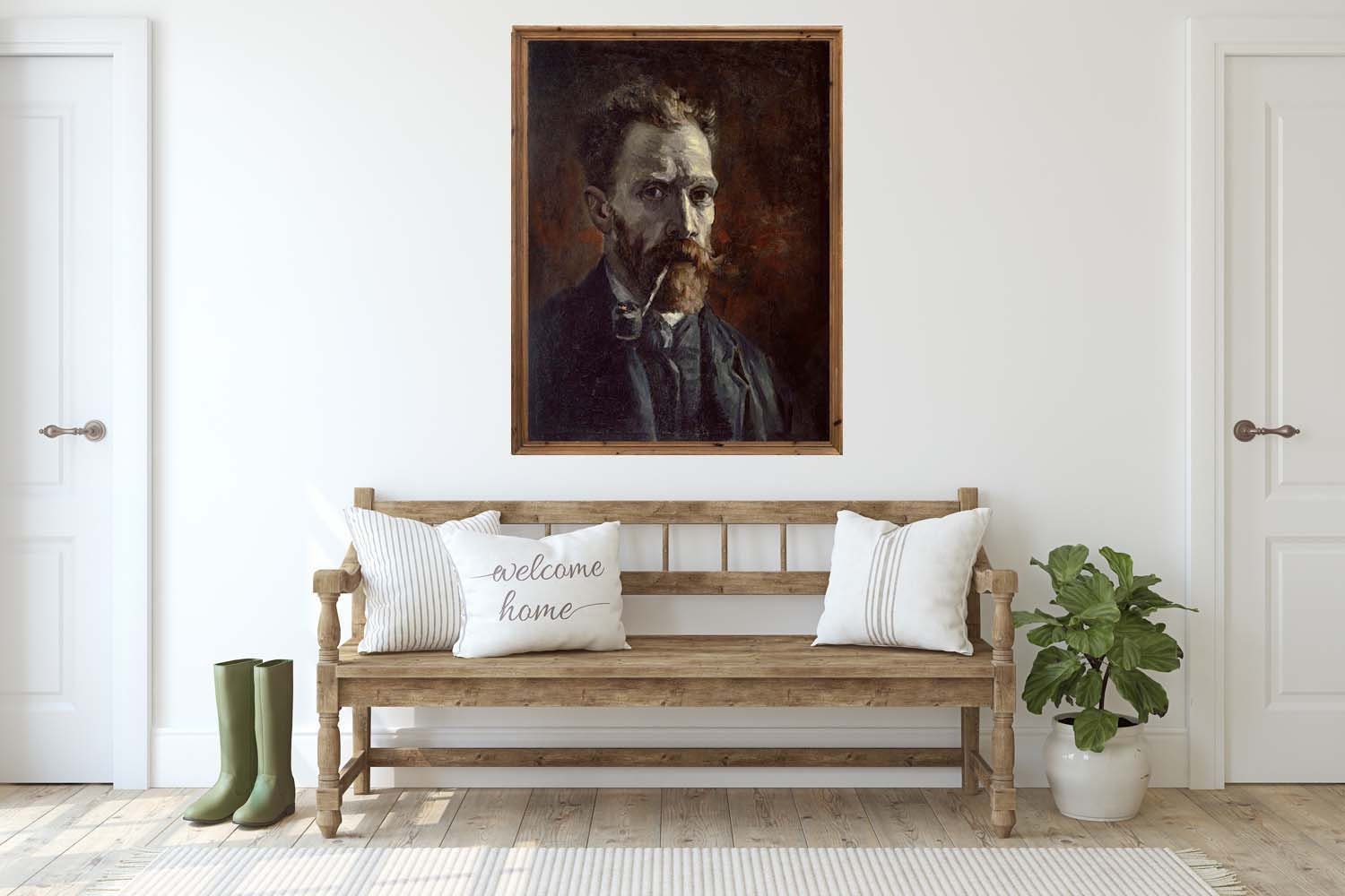 Van Gogh Self-portrait With Pipe Wall Art Painting PRINTABLE - Etsy