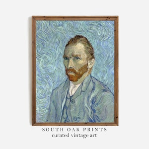 Van Gogh Self Portrait Blue Wall Art Painting PRINTABLE Digital FILE Download Large Print Impressionism Impressionist Home Decor VVG15