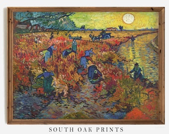 Van Gogh The Red Vineyard Painting Wall Art PRINTABLE Digital FILE Download Grapes Vine Dining Room Wine Bar Vinery Poster Home Decor VVG27