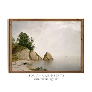 Beach Landscape Painting Print | Vintage Muted Coastal Marine Sea Ocean Wall Art PRINTABLE| SEA4