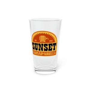 Sunset Sarsaparilla Pint Glass, 16oz