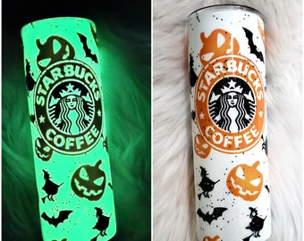 Glow In The Dark Glitter Starbucks Halloween | Fall | Fun Spooky | Holiday Party | Witch | Pumpkin | Holiday Party Cup | Tumbler