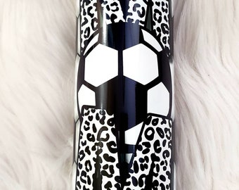 Soccer Mom Leopard | Cool Sports Momma | Season| Holiday Party Cup | Tumbler