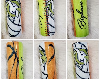 Customizable Sports School Logo Tumbler | volleyball | Basketball | Softball | Sport Fanatic | College | High School | Custom | Glitter