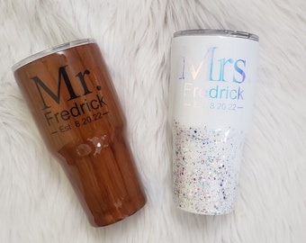 Bride and Groom | Engagement | Wedding | Honeymoon | Anniversary | Hubby & Wifey | Gift | Tumbler | Cups