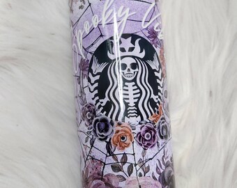 Halloween | Spooky Vibes | Skeleton | Haunted House | Holiday Party Cup | Tumbler