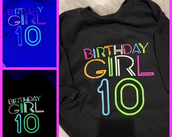 GLOW in the Dark | Birthday Girl | Birthday Boy | Black Light | Shirt | Glow Party | T-Shirt
