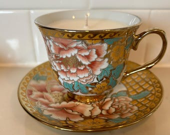 Handmade Soy Wax Candle Unscented - Vintage - Upcycled - Thrifted Vessel - Eco-Friendly