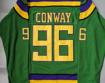 Gildan Mighty Ducks Charlie Conway #96 Green Cartoon Graphic T Shirt Small