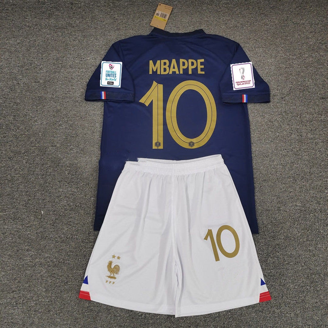 Youth Mbappé Jersey Kits 2022 World Cup France Soccer Jersey Etsy Singapore