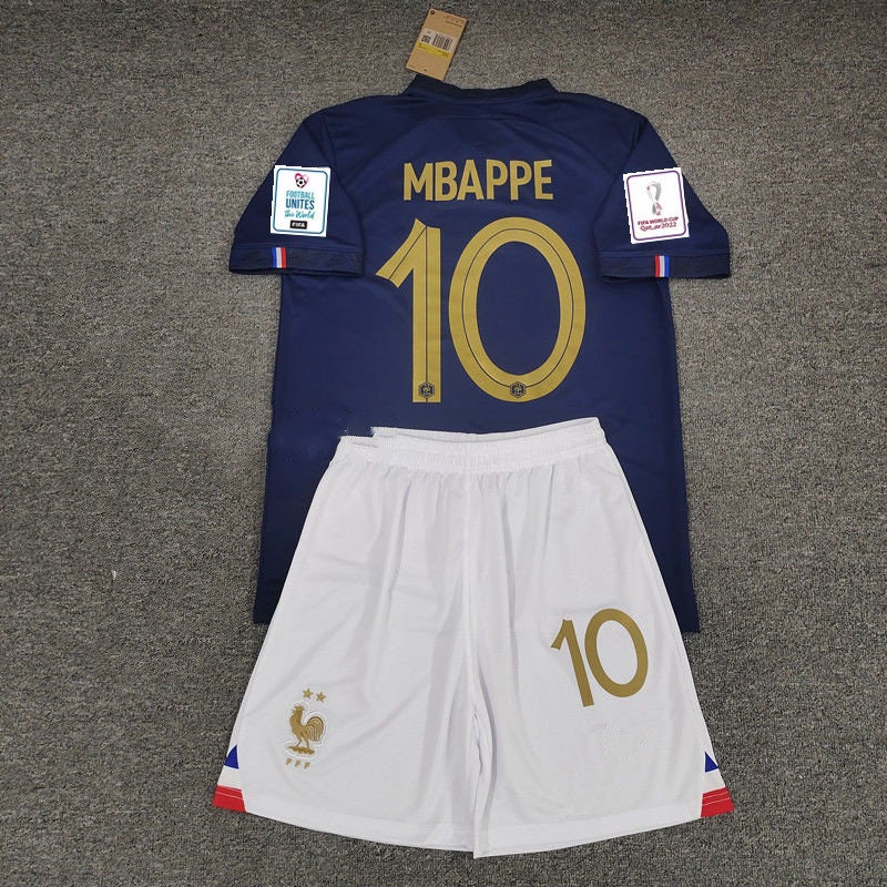 Youth Mbappé Jersey Kits 2022 World Cup France Soccer Jersey Etsy UK