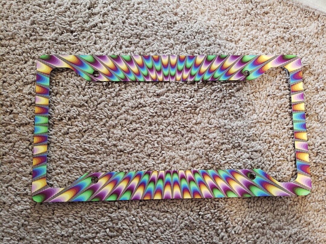 Trippy License Plate License Plate Frame or Frame Set Car Etsy