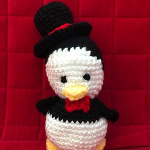 Crocheted Penguin With Top Hat and Bow-tie Child Toy