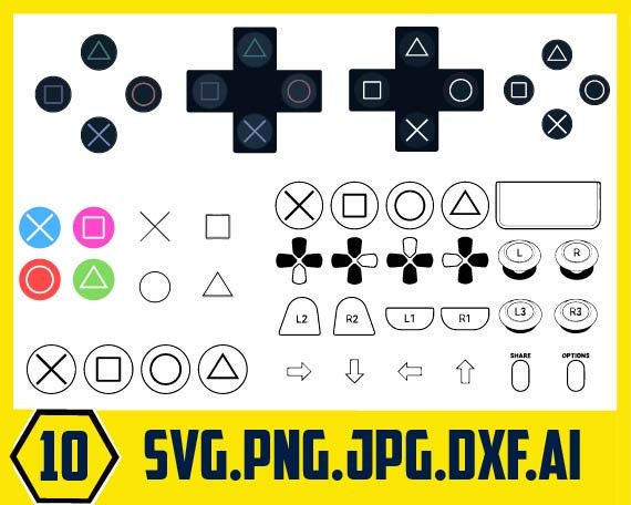 Playstation Svgplaystation Buttons Svg Ps4 Buttons - Etsy