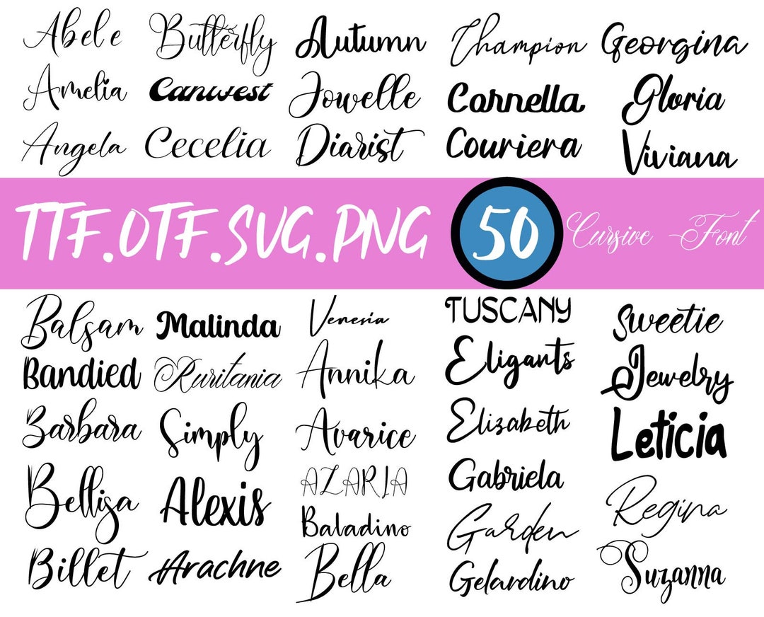 Cursive Fonts For Cricut Fonts Svg Bundle Silhouette Cursive | lupon.gov.ph