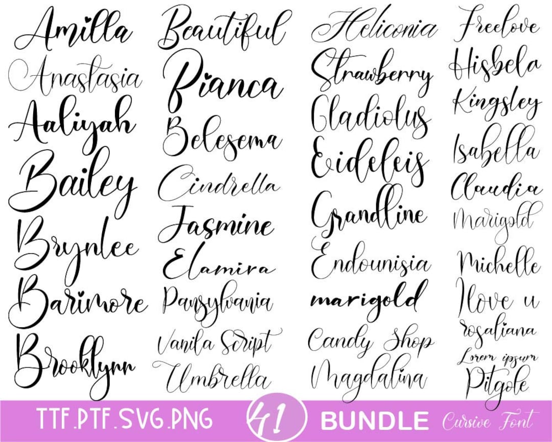 41 FONTS BUNDLE, Font SVG, Cursive Fonts Svg, Fonts for Cricut ...