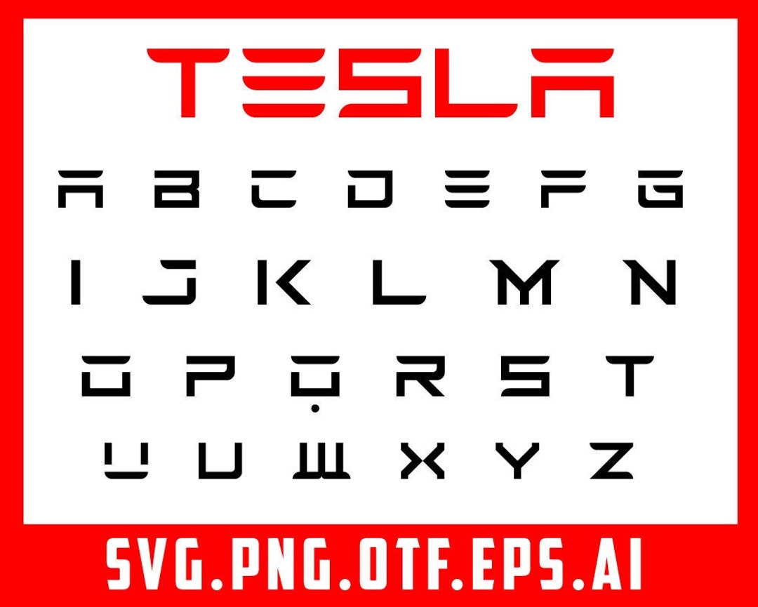 Tesla font SVG Png Eps Otf AI Cricut Silhouette - Etsy España