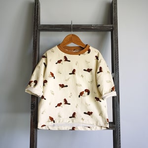 Cartamodello per t-shirt oversize facile, formati A4 A0 e proiettore, taglie neonato, bambino e bambino