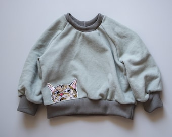 Patrón de costura para jersey raglán holgado para bebés y niños pequeños (patrón en PDF)