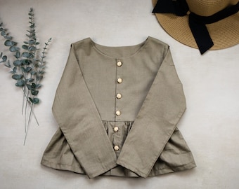 Emma Jacket PDF Sewing Pattern: Ruffle Waist, Kids Sizes (A0 Projector Formats)
